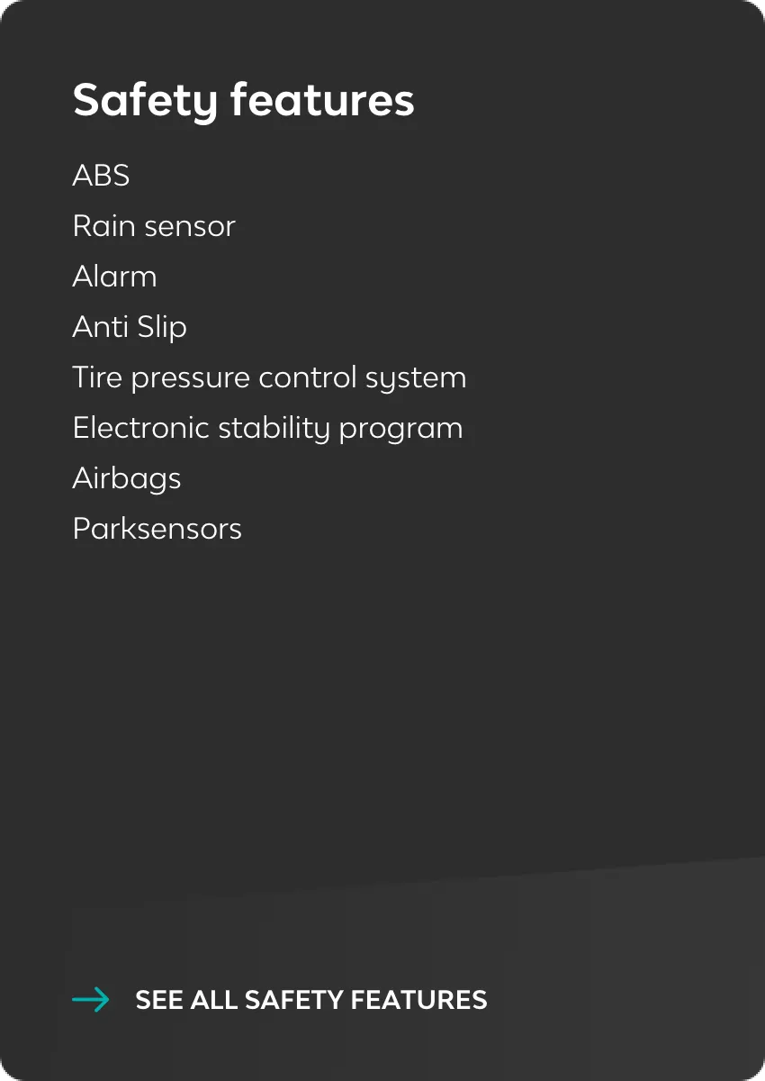 card including safety features of a car